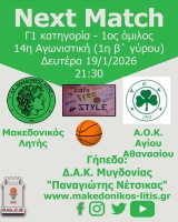 🏀 Μακεδονικός Λητής - Α.Ο.Κ. Αγίου Αθανασίου